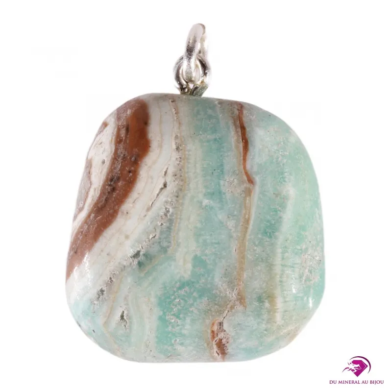 Pendentif en Aragonite bleue