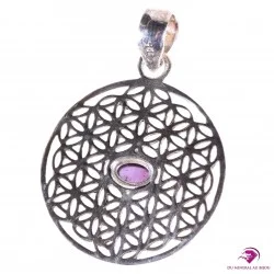 Pendentif fleur de vie Améthyste